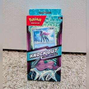 🟢 New Pokemon Knockout Collection Suicine Box 2 Card Packs And Sticker Sheet